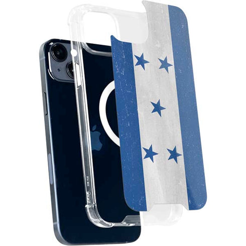 Honduras Flag Distressed iPhone 14 Plus MagSafe Case